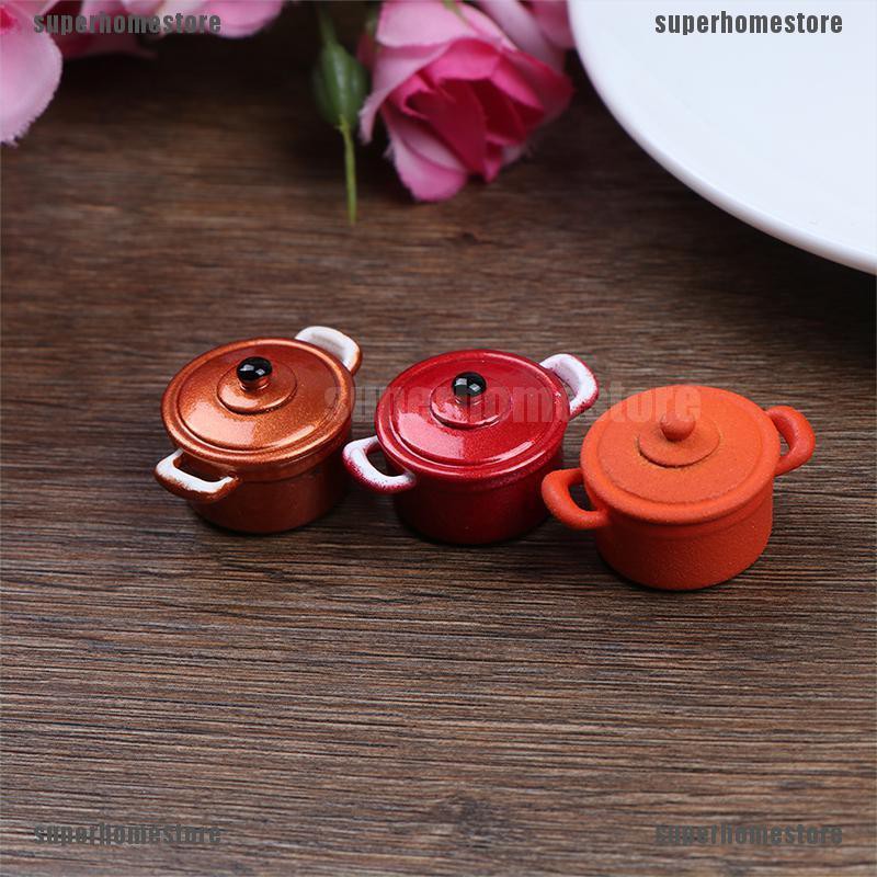 [superhomestore]1:12 Dollhouse Miniature Metal Cooking Soup Pot Cookware Dollhouse Accessories