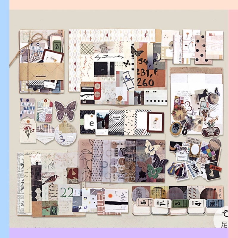 Set giấy nền làm đồ bullet journal junkjournal KH026