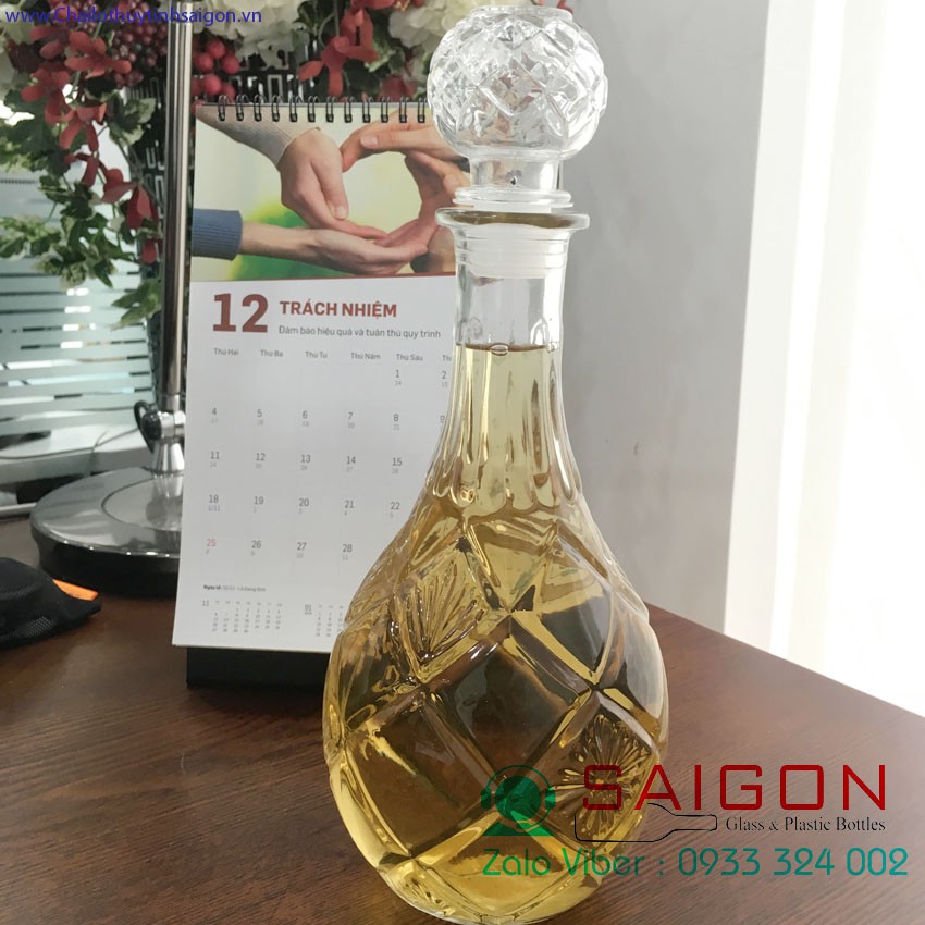 [ Rẻ Vô Địch ] Bình Thủy Tinh ngâm Ruou 750ml Sang Trọng