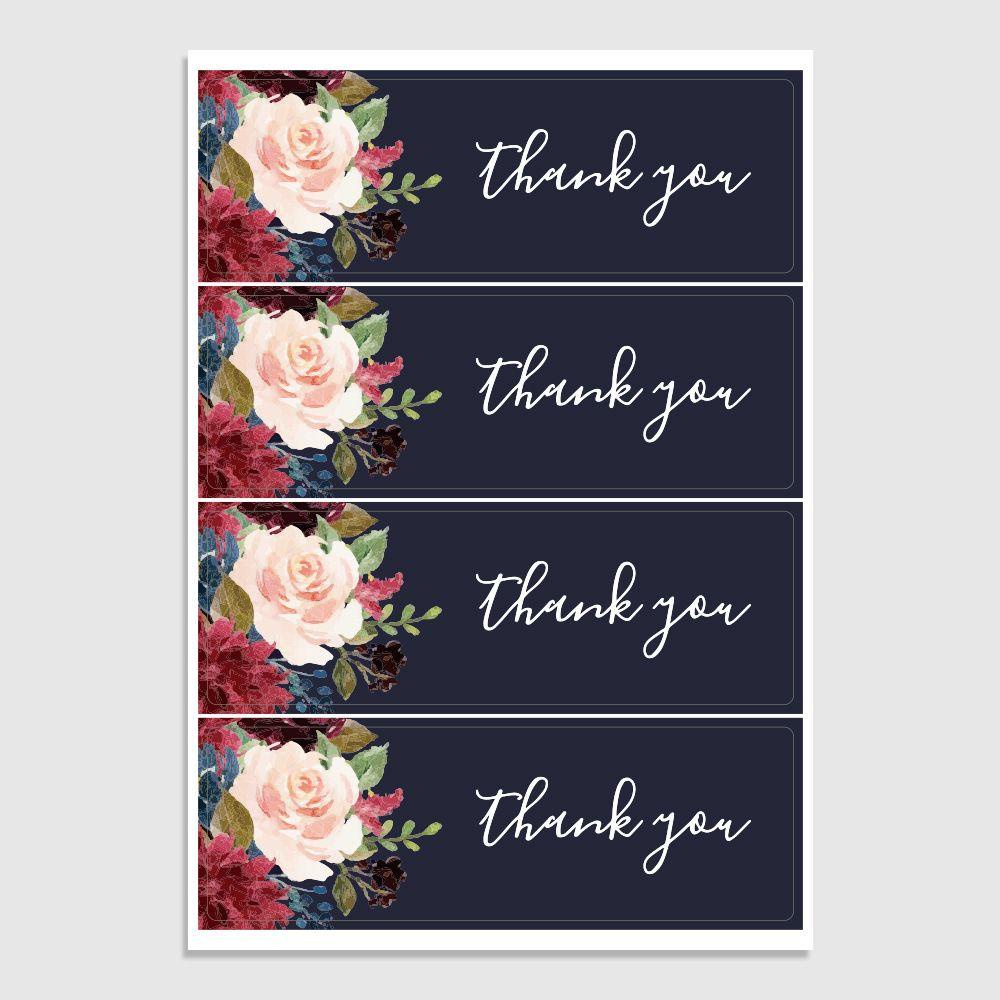 Pista 100 Nhãn Dán Tự Dính In Chữ Thank You Và Hoa Nhỏ Nhắn Trang Trí Đám Cưới Công Sở