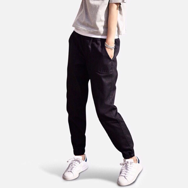 Quần jean thun big size jogger lưng thun size 63-70kg