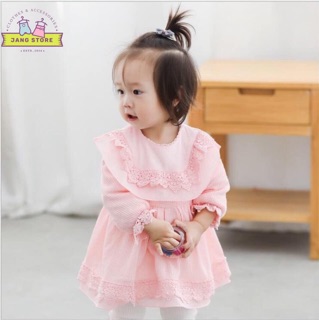 Váy len hồng lót nhung