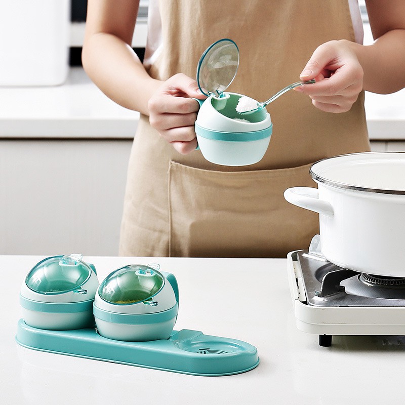 [TẶNG QUÀ]Set bộ 3 - 4 hộp/lọ/hũ đựng gia vị kết hợp khay nhựa PP cao cấp nhà bếp | BigBuy360 - bigbuy360.vn