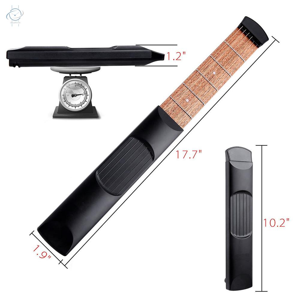 ♫6 String 6 Fret Model Portable Pocket Guitar Neck Chord Trainer Guitar Practice Tool for Trainer Beginner Black