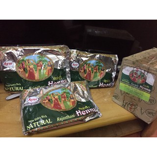 Bột henna nguyên chất nâu đỏ 160g - bột henna phủ bạc ayur