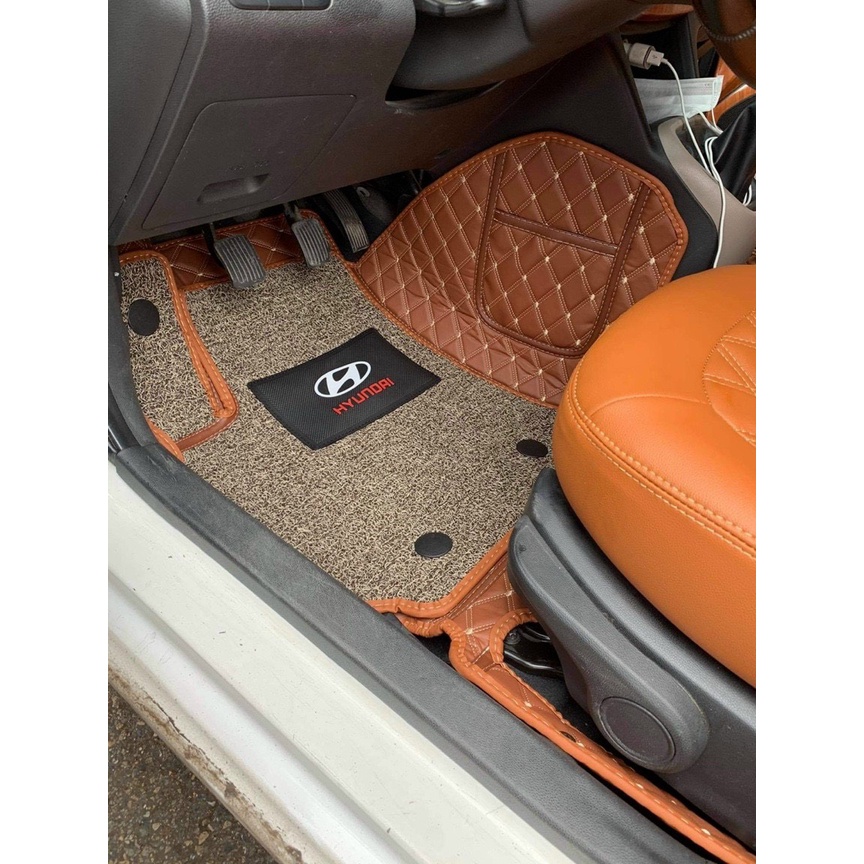 Thảm lót sàn ô tô 6D Hyundai I10  - Da PU cao cấp, Không mùi, Giảm 20% tiếng ồn