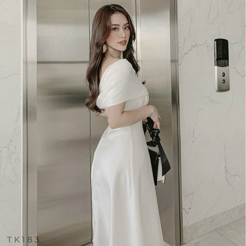VÁY TRẮNG TRỄ VAI DÁNG DÀI THANH LỊCH | BigBuy360 - bigbuy360.vn