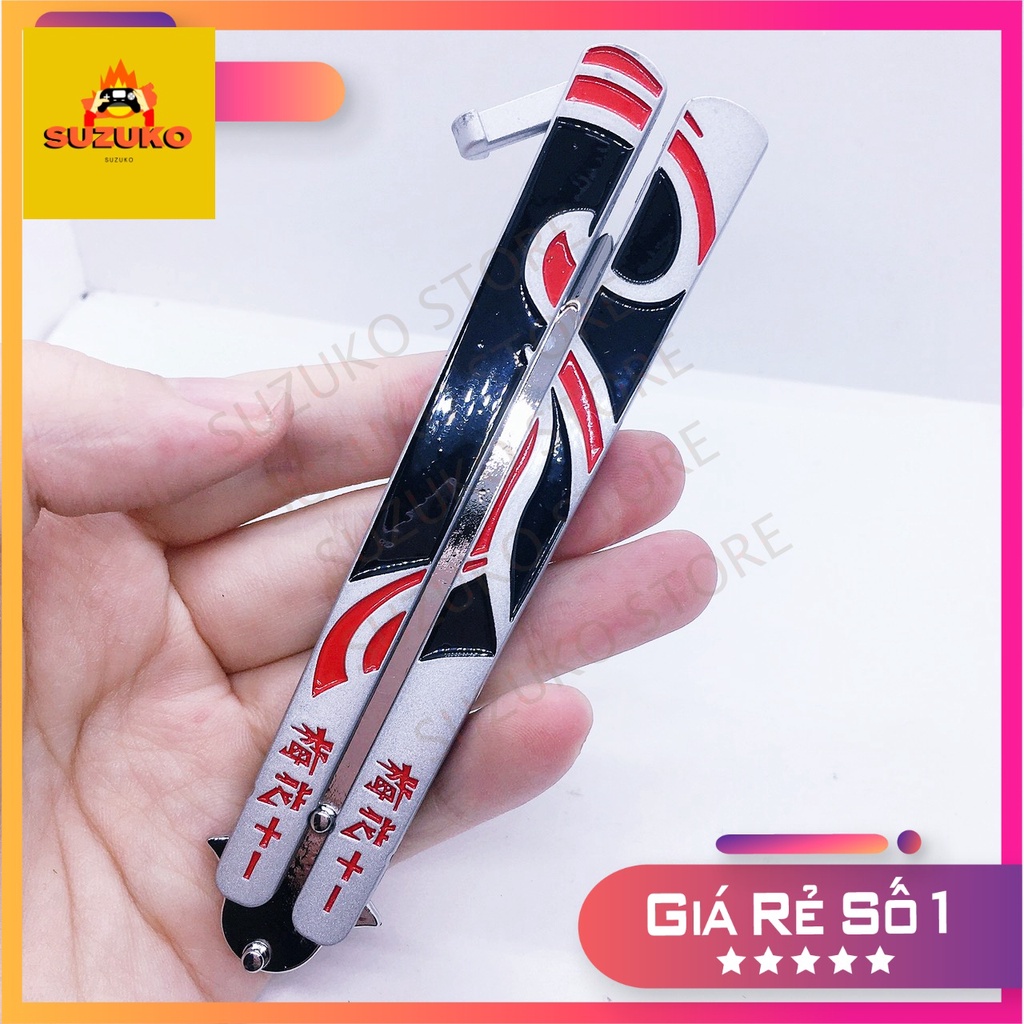 Dao Butterfly Knife luyện tập múa csgo gấp gọn - dao balisong Assassin Scalpel không sắc nhọn cao cấp dài 21cm