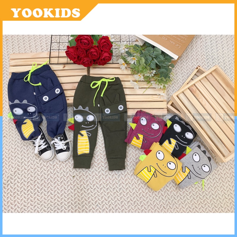 Quần dài cho bé YOOKIDS kiểu túi hộp chất nỉ xuất dày dặn, Quần dài bé trai bé gái 1 2 3 4 5 tuổi