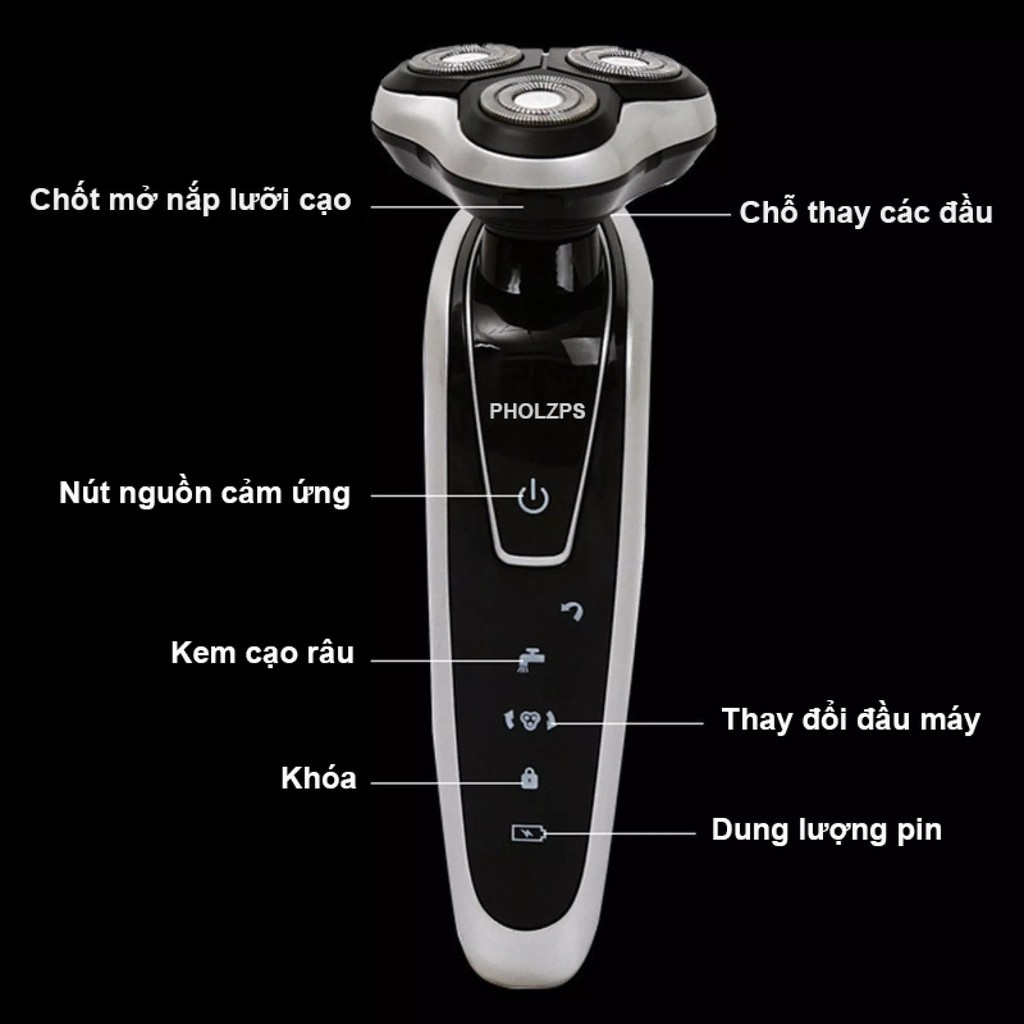 Máy cạo râu đa năng 4 in 1 thế hệ mới 2021 - mẫu máy cạo râu nam cao cấp 4 tính năng: cắt lông mũi, cạo râu tóc, rửa mặt