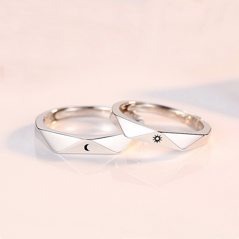 Set 2 Nhẫn Mở Có Thể Điều Chỉnh Thời Trang Cho Cặp Đôi