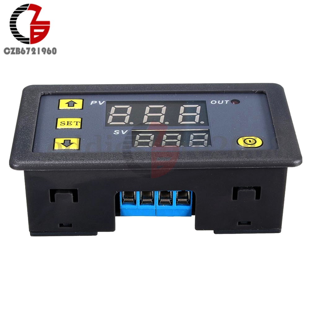 AC 110V 220V 12V Digital Time Delay Relay Dual LED Display Cycle Timer Control Switch Adjustable Timing Relay Time Delay Switch