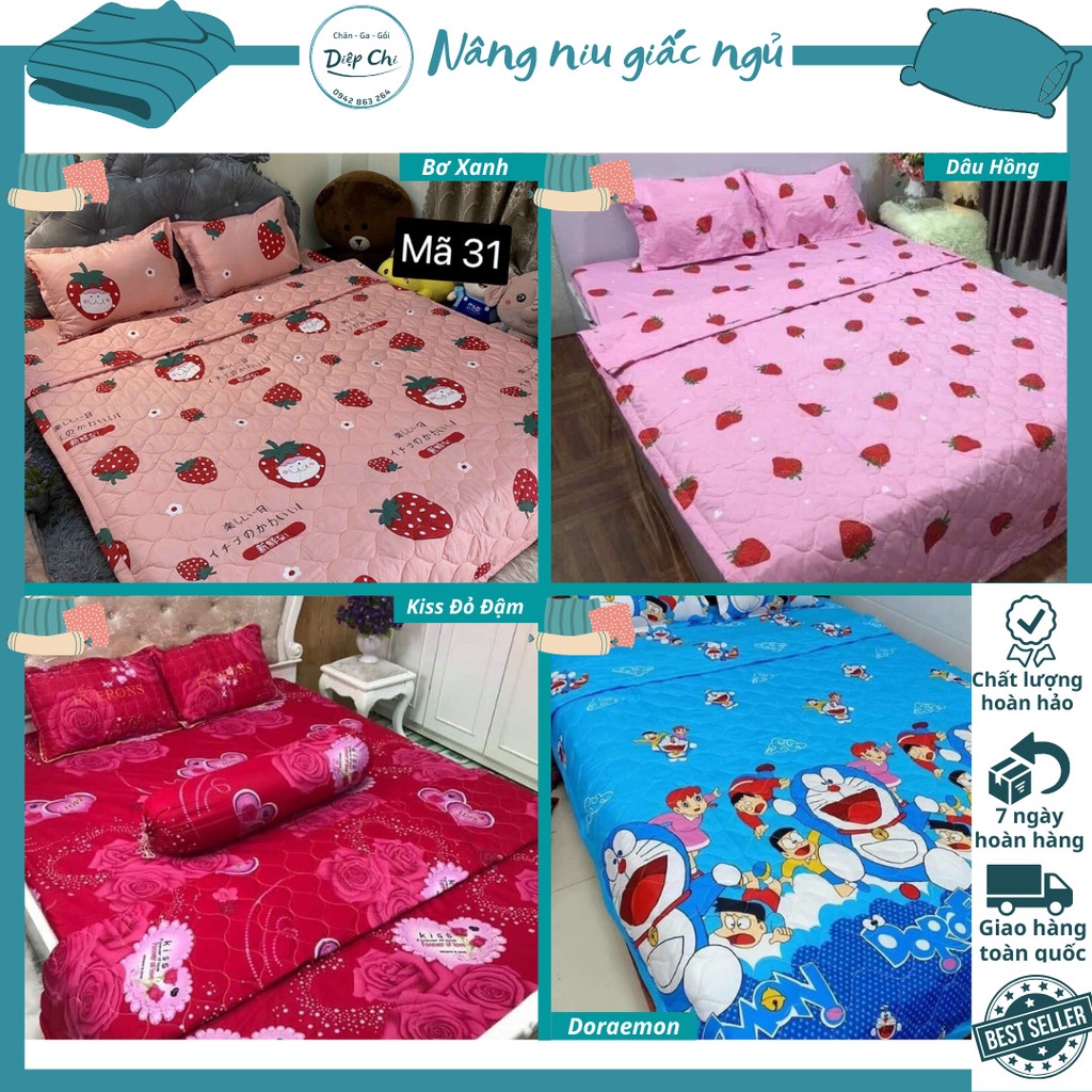 Bộ 5 Món chăn ga gối cotton poly mẫu mã đa dang cực đáng yêu Mã 01-30