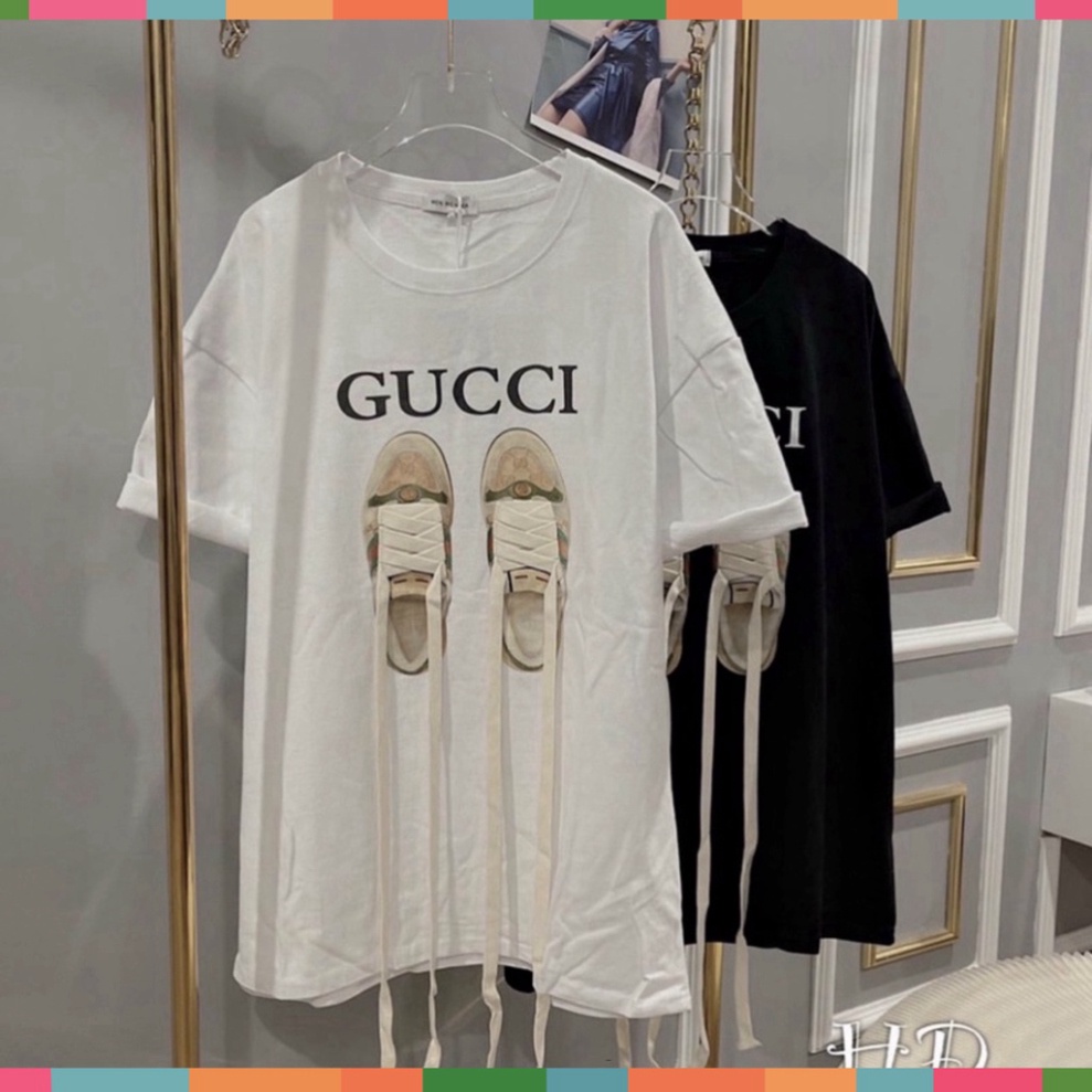 Áo thun nam nữ GC Đôi Giày, Áo thun unisex tay lỡ 3158 ullzang form rộng oversize chất liệu Cotton xịn dày dặn A3