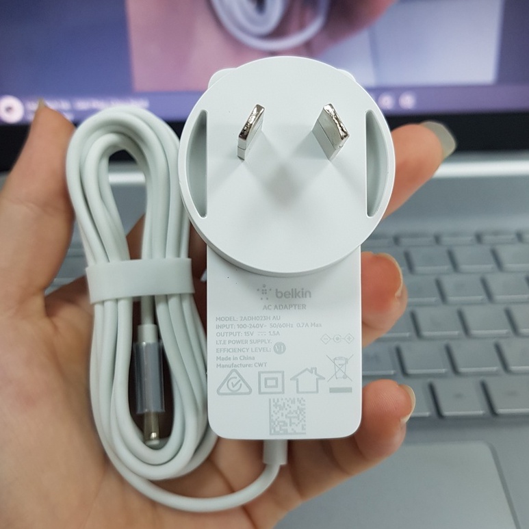 Nguồn Adapter 15V 1.5A Belkin 2ADH023H Chuẩn Chân AUNguồn Chính hãng