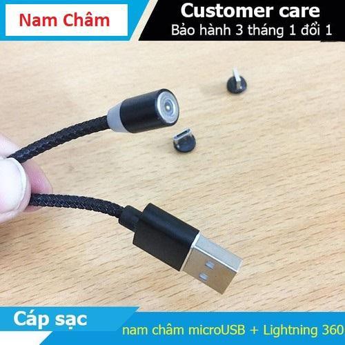 Dây Sạc Hút Nam Châm Hỗ Trợ Sạc Nhanh Chuẩn Kết Nối Phát Sáng Đầu Nam Châm Hút Bao Gồm 3 Đầu Sac