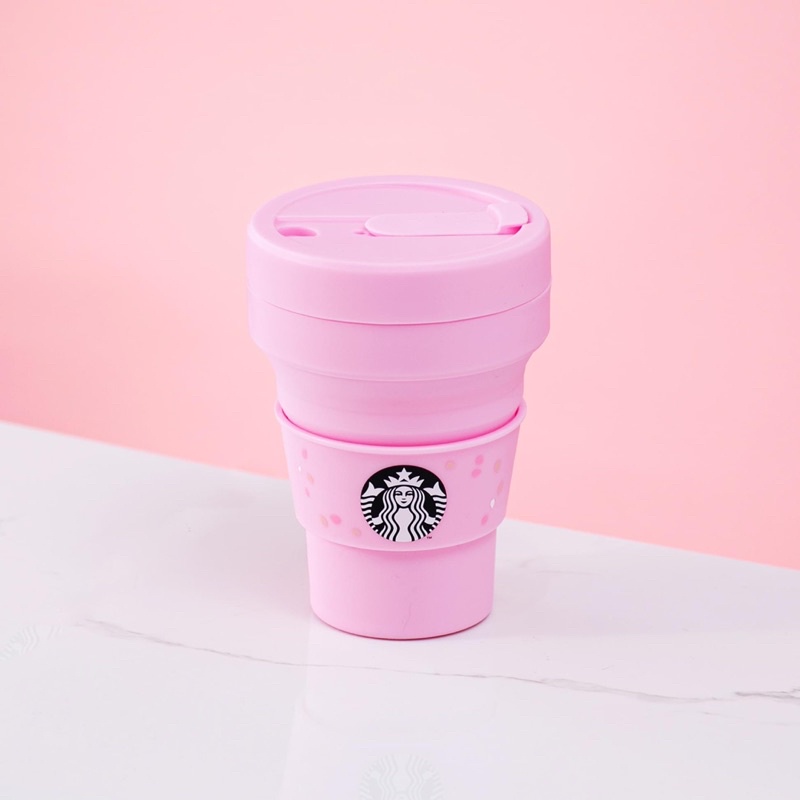 - LY NHỰA DẺO GẤP GỌN STOJO 2021 CHERRY BLOSSOM  CUP 12oz