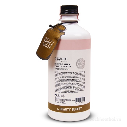 Scentio Double Milk Triple White Bath Cream Sữa tắm bò giữ ẩm trắŉg da