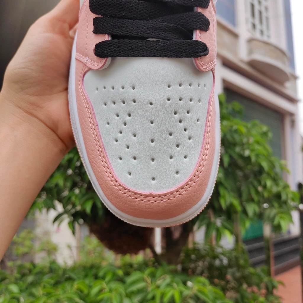 Giày Jordan Hồng Vạch Đen cao cổ, Giày Sneaker Nữ JD high hồng đen siêu cute ( ảnh thật - full box bill ) | BigBuy360 - bigbuy360.vn