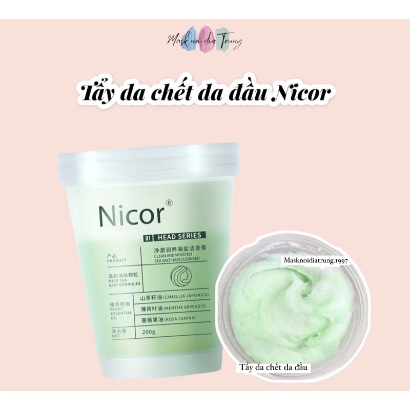 Tẩy Da Chết Da Đầu Nicor Kiểm Soát Dầu Nhờn Giảm Bết Tóc