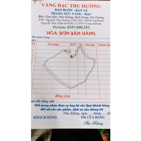 Lắc chân nữ bi nhỏ xinh xắn chuẩn bạc ta bóng đẹp THJ SILVER