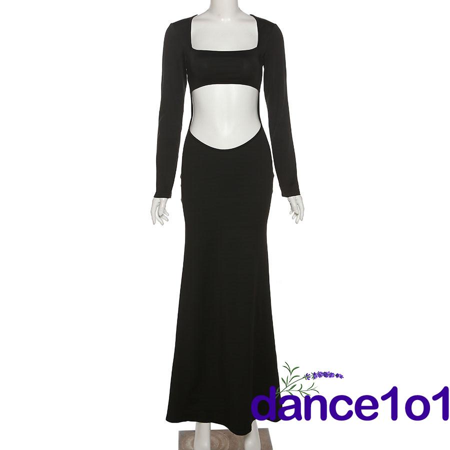 Đầm Ôm Dài Tay Cổ Vuông Quyến Rũ Dành Cho Nữ Khiêu Vũ1O1-