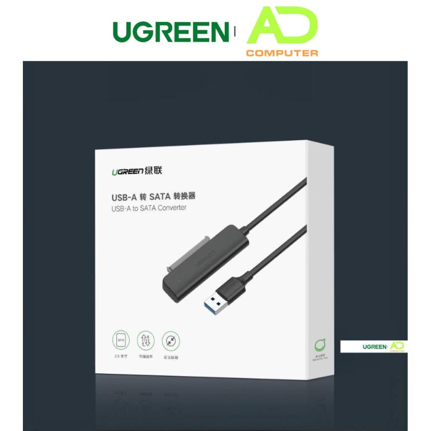 Cáp chuyển đổi USB 3.0 / USB type C sang Sata (7+15) cho ổ cứng ngoài SSD, HDD 2.5 inch, dài 50cm UGREEN CM321