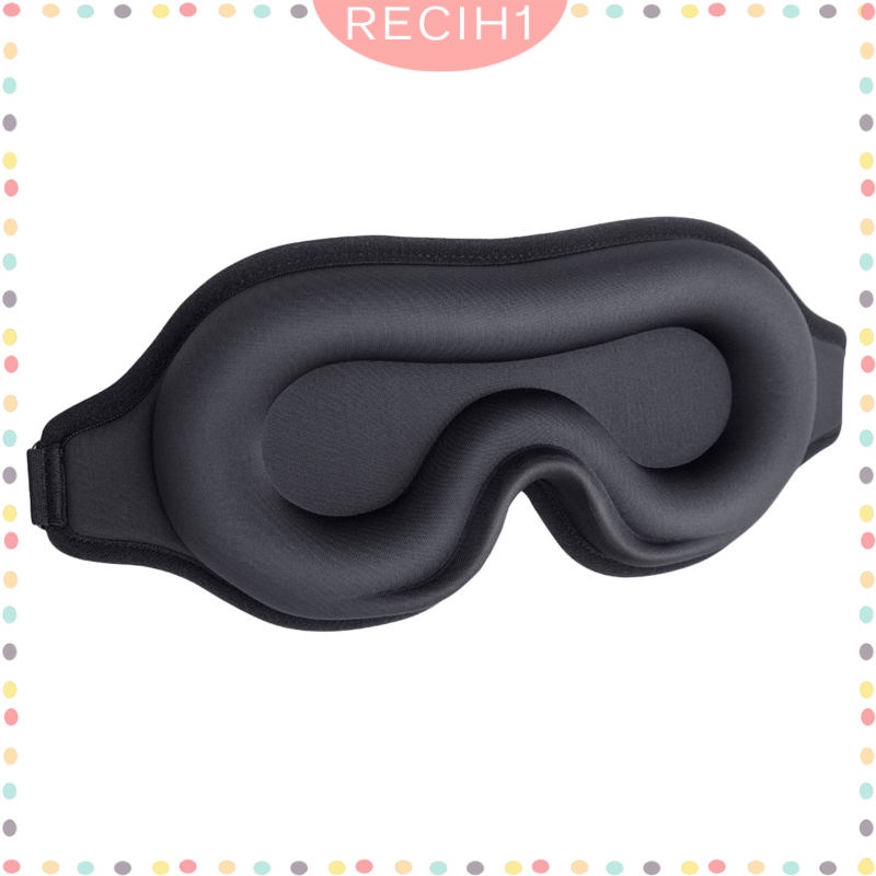 [Hàng mới về] Bịt mắt ngủ 3D màu đen có dây đeo có thể điều chỉnh thoải mái mềm mại