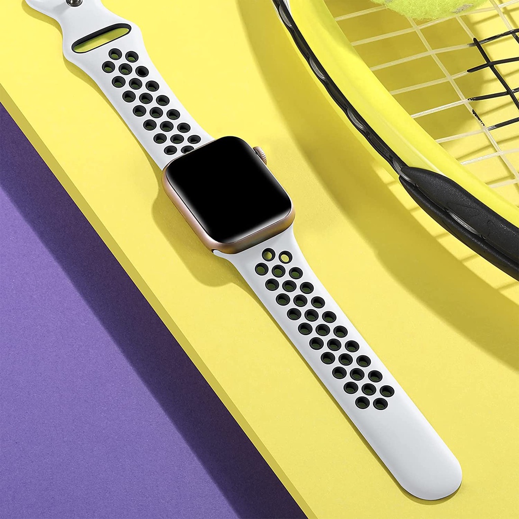 Dây Cao Su Thoáng Khí Thay Thế Cho iwatch series 49mm 45mm 44mm 42MM 41mm 40MM 38mm ultra 8 7 6 SE 5 4 3 2 T500 Pro / d20