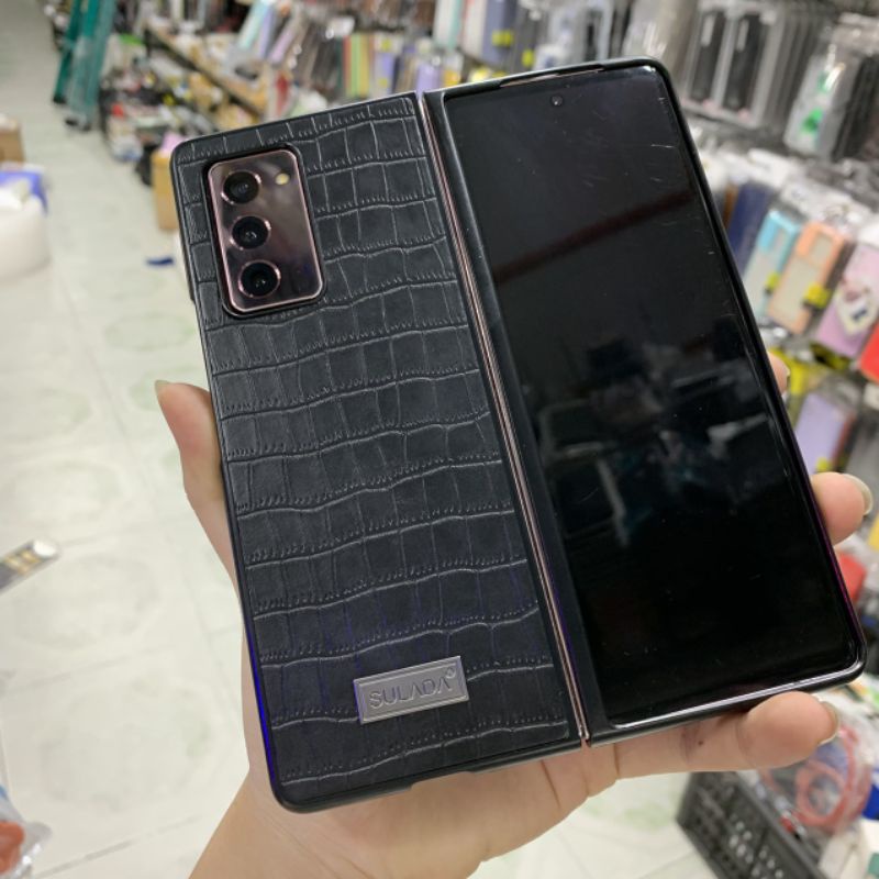 Ốp lưng Samsung Zfold 2 / Z Fold 2 / Zfold 3 / Z Fold 3 kiểu vân da cá sấu hàng công ty full box