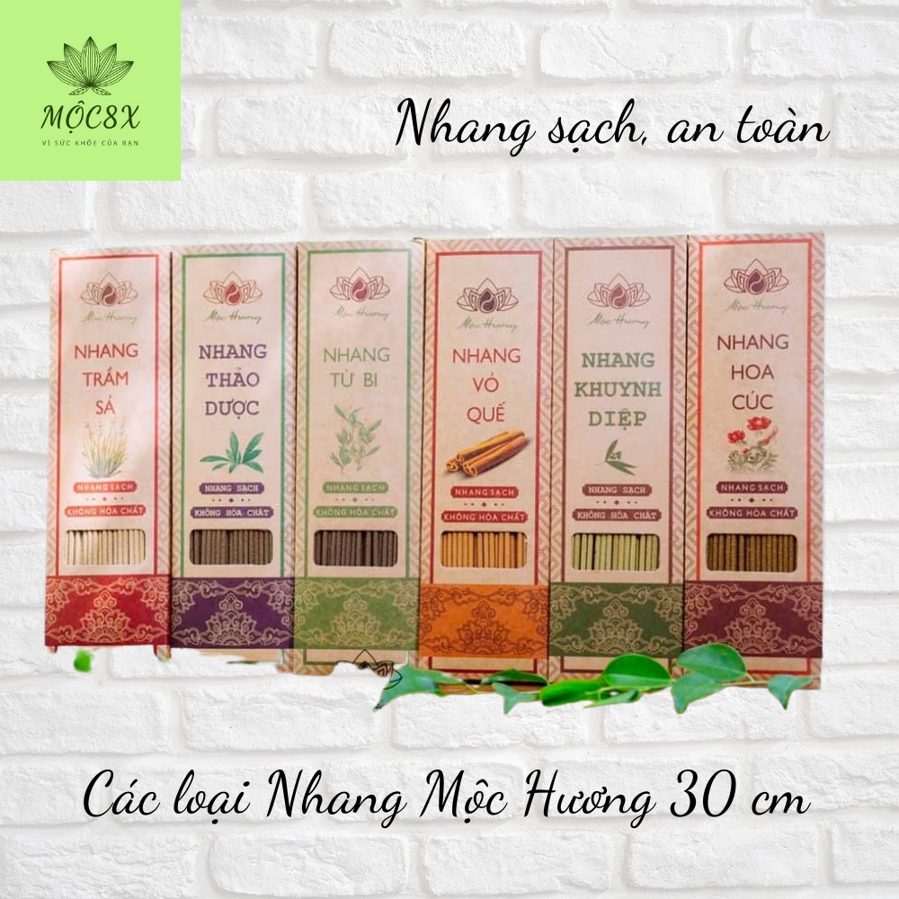 Nhang Khuynh Diệp Sạch, An toàn Thiên Nhiên Mộc Hương 30 cm, hộp 180 cây, Không gian nhỏ - Mộc8X