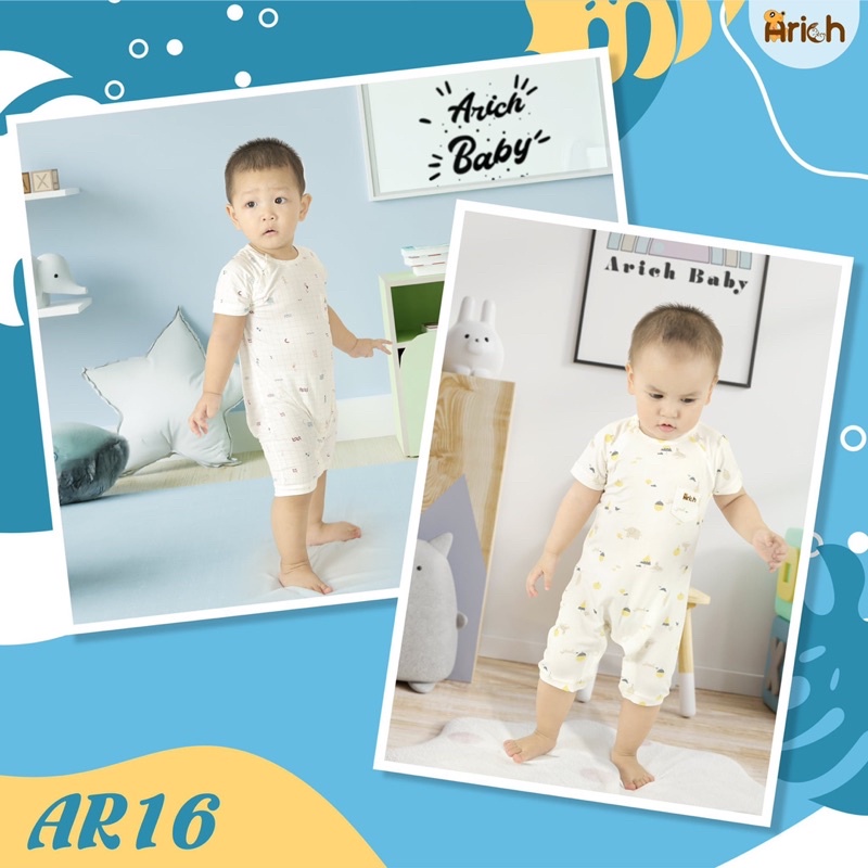 BỘ BODY CỘC VẢI SỢI TRE ARICH (AR16) CHO BÉ TỪ 3 - 12 THÁNG TUỔI