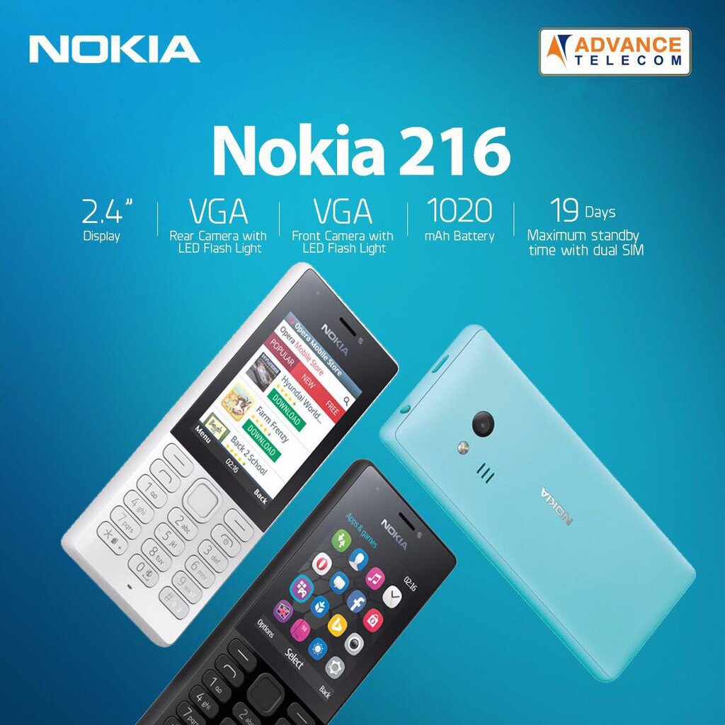 Điện thoại Nokia 216 Dual Sim Truy Cập Facebook Bảo Hành 12 Tháng