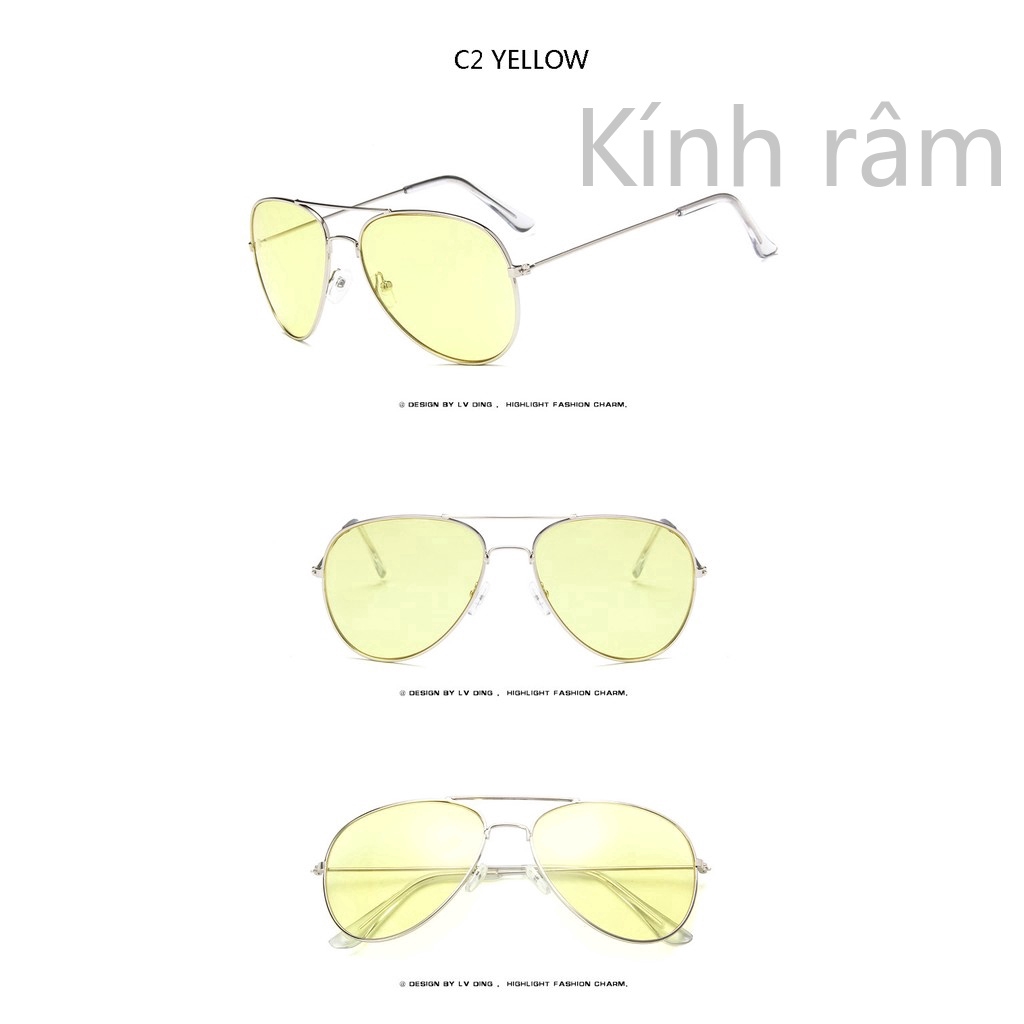 Kính mát 3027 gọng kim loại tròn thời trang cho nữ