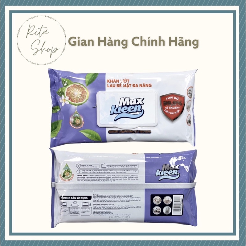 Khăn ướt lau bề mặt đa năng MaxKleen