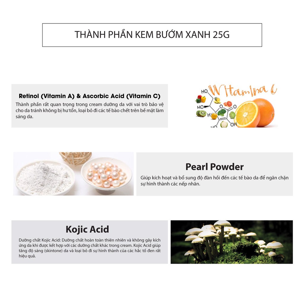Kem dưỡng dạng nén Bướm Xanh ngăn ngừa và làm mờ nám, chống nắng,chống nhăn ban ngày 25g