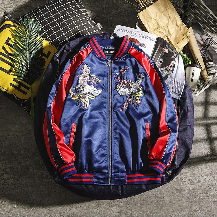 Áo Khoác Nhẹ Bomber Khóa Kéo Phối Hình In Chim Uyên Ương Kiểu Dáng Hàn Quốc AO KHOAC NAM 9000028C | BigBuy360 - bigbuy360.vn