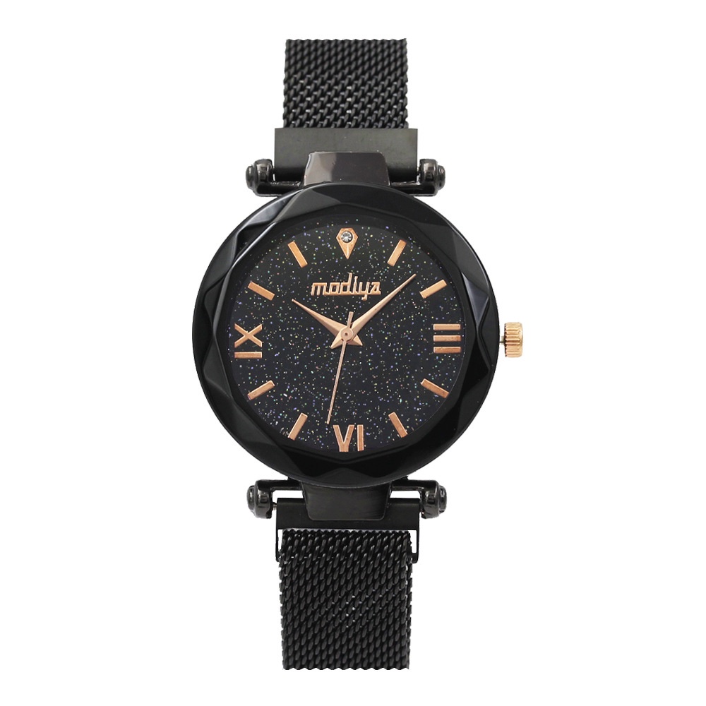 Đồng hồ nữ đính đá cao cấp MODIYA TD1, đồng hồ đeo tay nữ chính hãng dây nam châm lụa - TOP WATCH