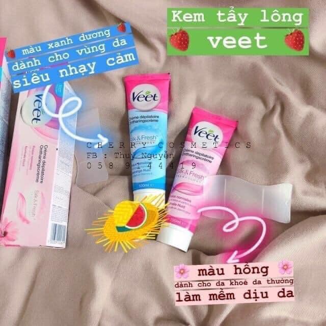 Kem Tẩy Lông Cho Da Nhạy Cảm Và Da Thường Veet Silk & Fresh 50g