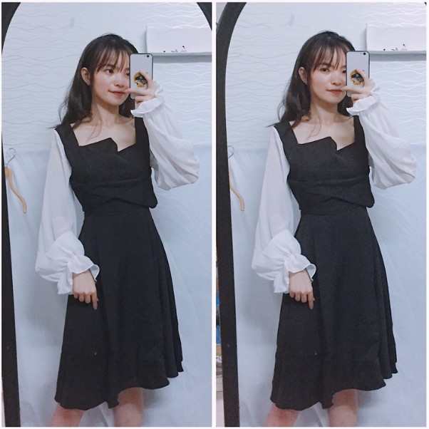 (SẴN) Đầm/váy dự tiệc Lolita tay lưới sang chảnh hách eo (Ảnh Thật) | BigBuy360 - bigbuy360.vn