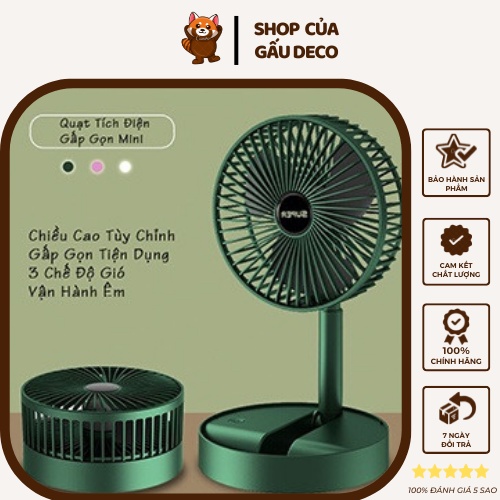 MIỄN SHIP - Quạt Super mini tích điện để bàn gấp gọn tiện dụng 3 cấp độ thời gian sử dụng liên tục tới 4 tiếng