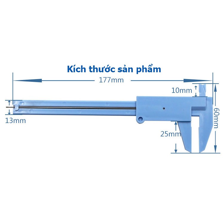 Thước kẹp mini 2 loại đo 0-80mm và 0-150mm Nhựa ABS, thược cặp đo đường kính, độ sâu