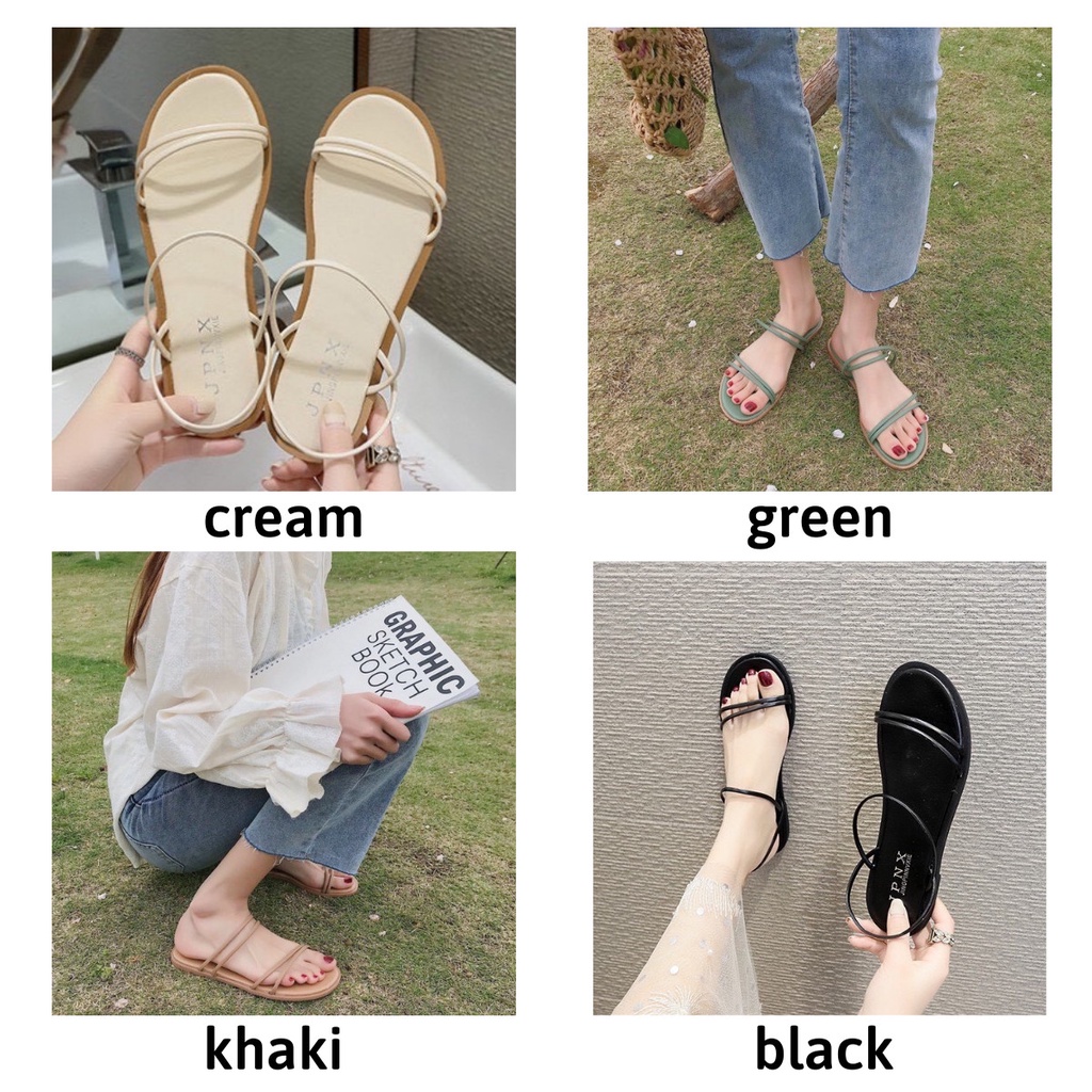 Sandal nữ đi học đế bệt đẹp ulzzang quai mảnh HARINA SD004