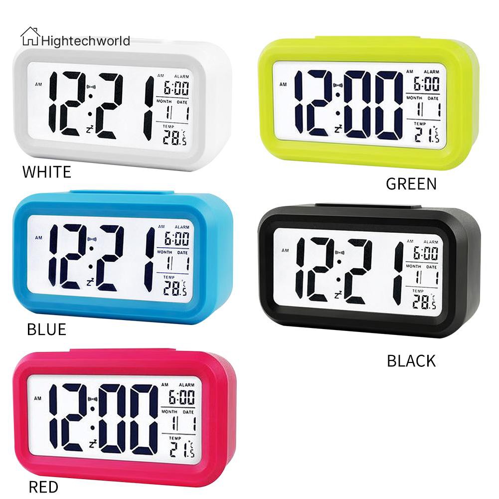 Hightechworld Temperature Alarm Clock LED Digital Backlight Calendar Snooze Mute Clock