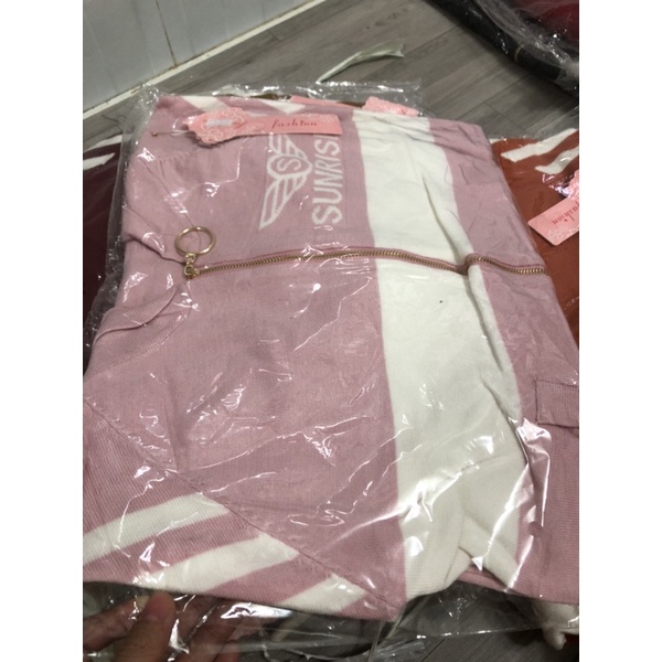 Áo khoác thun len có nón hàng QC xịn