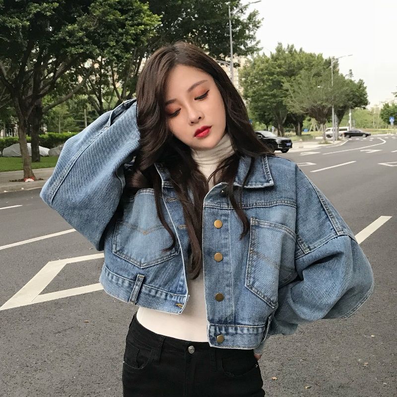Áo Khoác Jeans Nữ Thời Trang Phong Cách Hàn Quốc