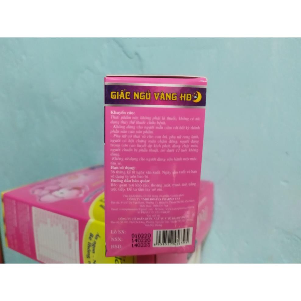 Giấc ngủ vàng HD dưỡng tâm an thần, tạo giấc ngủ sâu và giấc ngủ tự nhiên, tăng cường hoạt huyết dưỡng não hộp 30viên