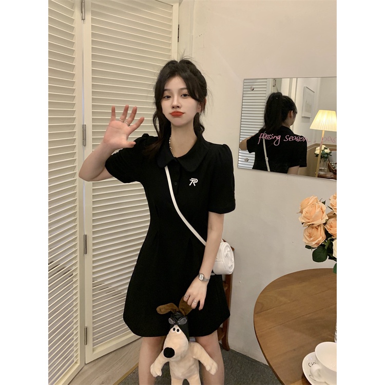 Đầm Thun polo Dáng Chữ A Ôm Eo Thời Trang Hàn Quốc Cho Nữ