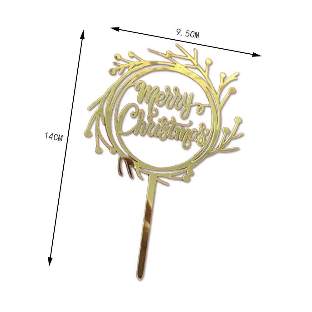 Topper Trang Trí Bánh Kem Bằng Acrylic Hình Chữ Merry Christmas