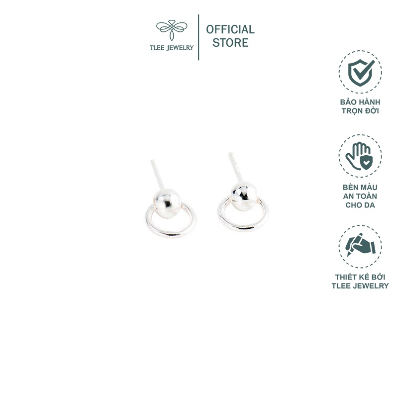 Khuyên tai bạc nữ TLEE tròn bi nhỏ nhắn basic TleeJewelry B0211